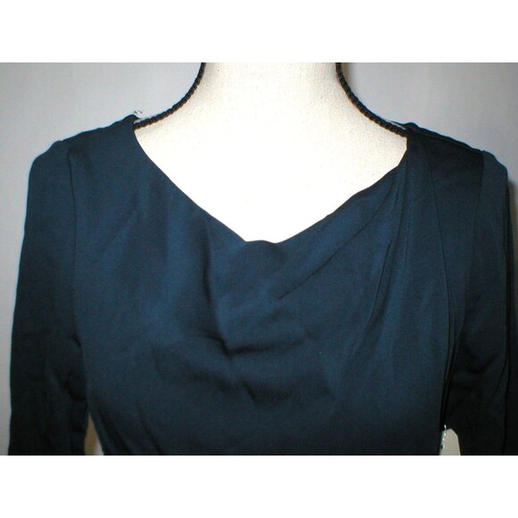 New Womens S NWT $310 Designer Dress Artelier Nicole Miller Navy Blue Viscose - Picture 5 of 11